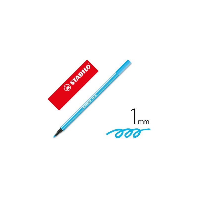 Rotulador stabilo acuarelable pen 68 azul celeste 1 mm