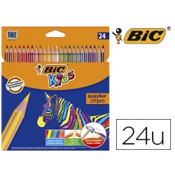 Lapices de colores bic evolution stripes caja de 24 colores