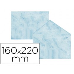 Sobre fantasia marmoleado azul 160x220 mm 90 gr paquete de 25