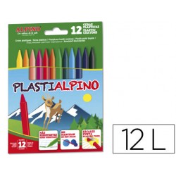 Lapices cera plastialpino caja de 12 colores 77541-PA000012