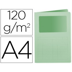 Subcarpeta cartulina q-connect din a4 verde con ventana