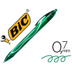 Boligrafo bic gelocity quick dry retractil tinta gel verde