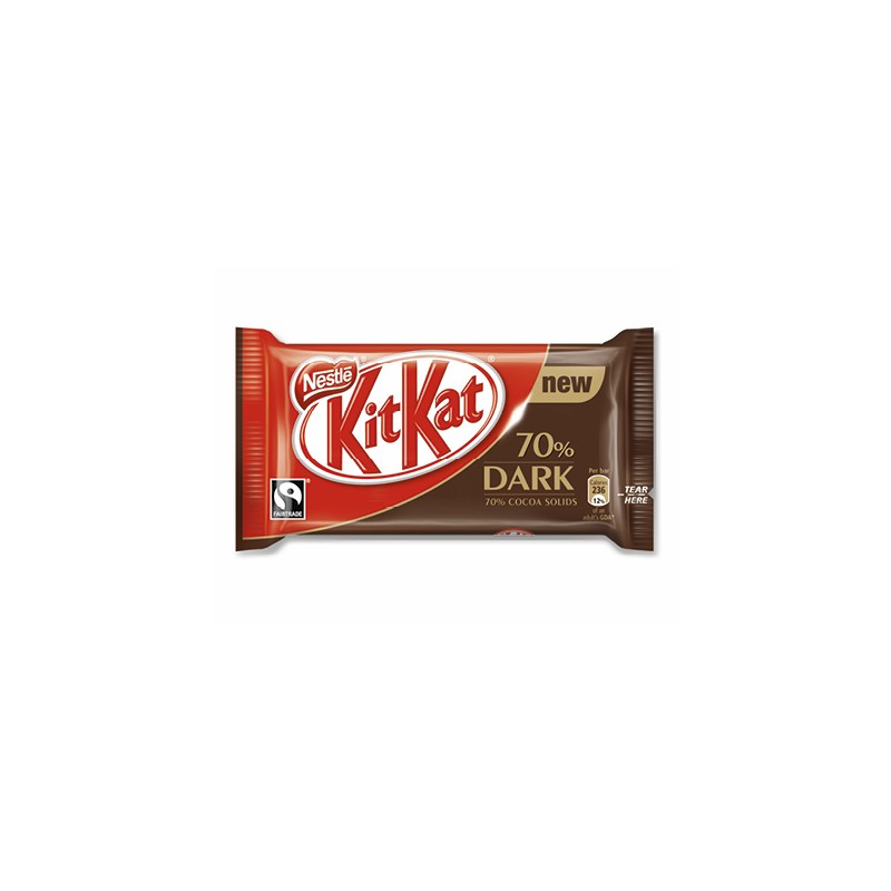 Kit kat nestle dark 70% cacao paquete de 4 barritas