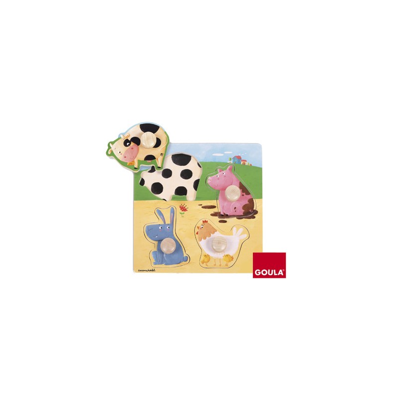 Puzzle goula madera 4 piezas animales granja color 78114-53069