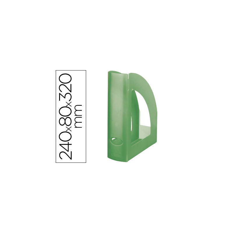 Revistero plastico q-connect verde translucido 43605-KF04212