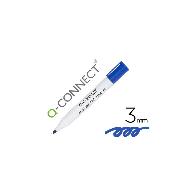 Rotulador q-connect pizarra blanca color azul punta redonda 3.0