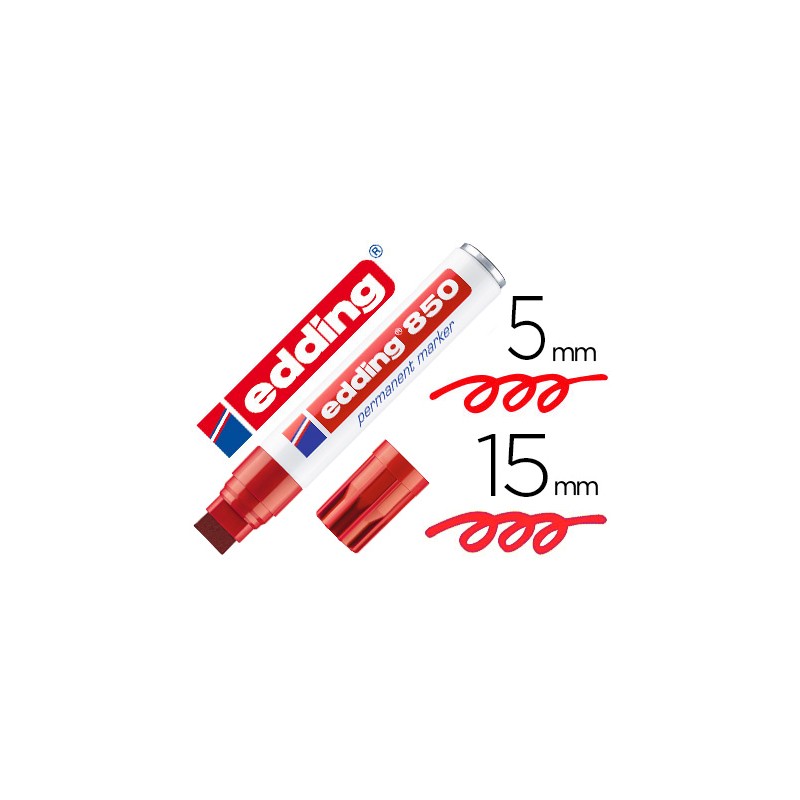 Rotulador edding marcador permanente 850 rojo punta biselada