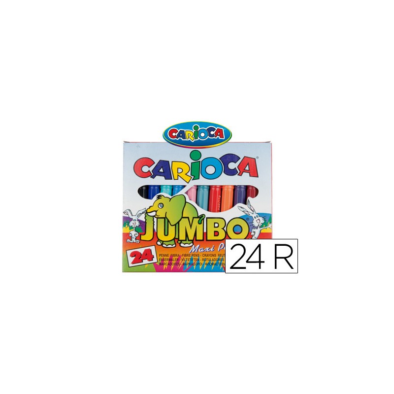 Rotulador carioca jumbo c/24 colores -punta gruesa 97418-