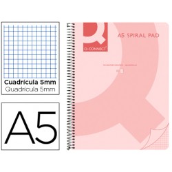 Cuaderno espiral q connect a5 micro tapa plastico 80h 70g