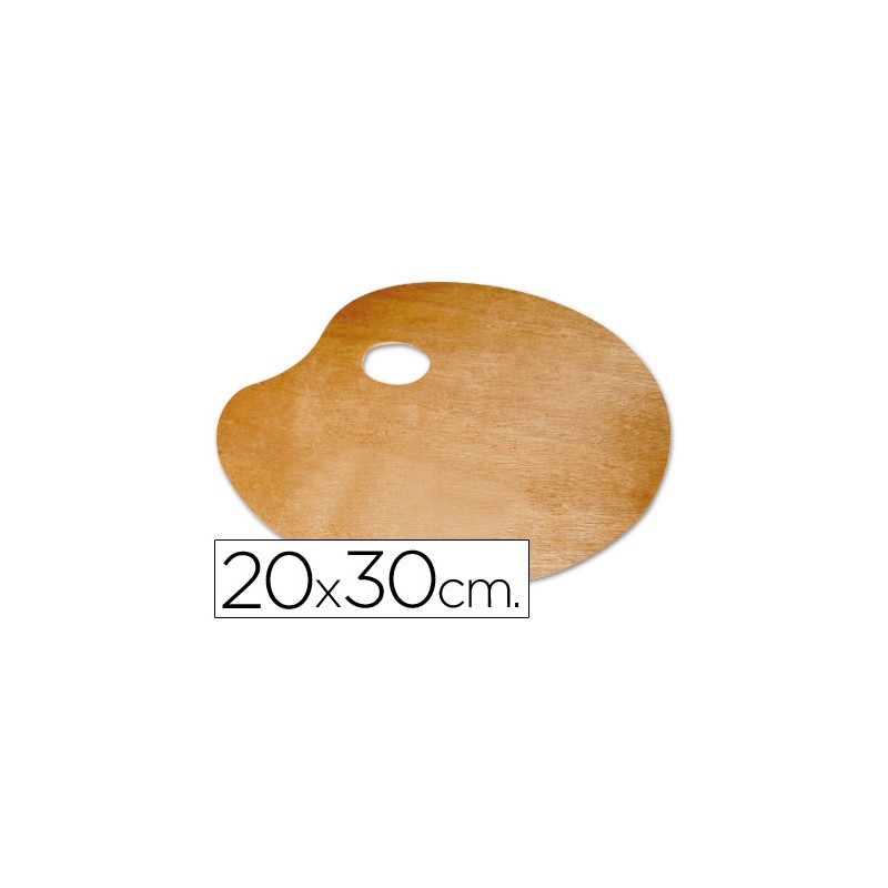Paleta madera lidercolor ovalada tamaño 20x30 cm grosor 0,3 cm