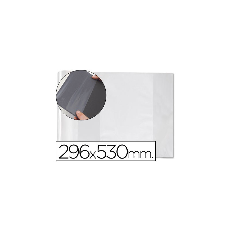 Forralibro pvc con solapa ajustable adhesivo 290x530 mm