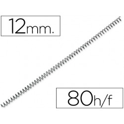 Espiral metalico q-connect 56 4:1 12mm 1mm caja de 200 unidades
