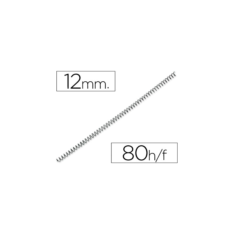 Espiral metalico q-connect 56 4:1 12mm 1mm caja de 200 unidades