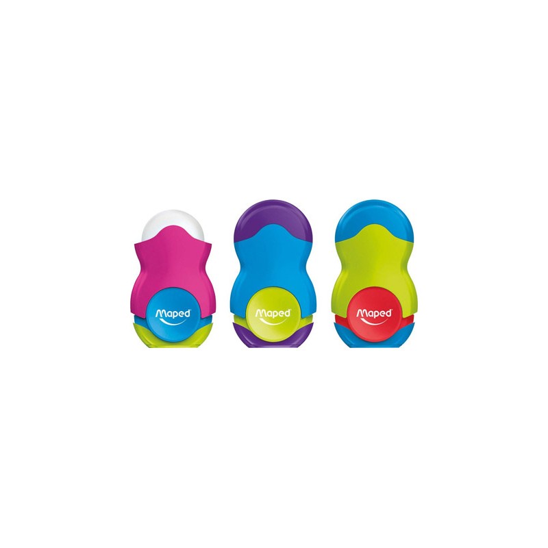 Sacapuntas plastico maped loopy plastico 1 uso con goma colores