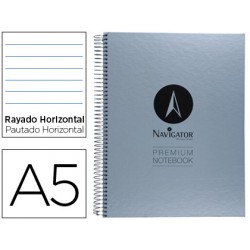 Cuaderno espiral navigator a5 micro tapa forrada 120h 90 gr