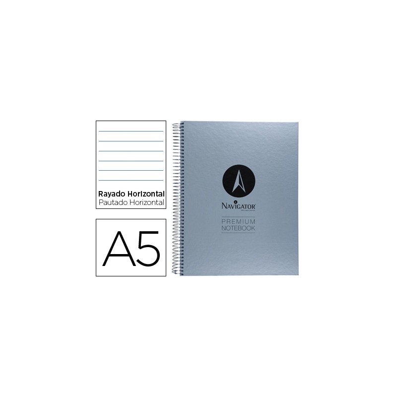 Cuaderno espiral navigator a5 micro tapa forrada 120h 90 gr