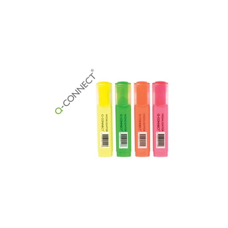Rotulador q-connect fluorescente surtido -bolsa de 4