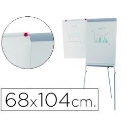 Pizarra blanca rocada con tripode para conferencias magnetica lacada brazo extensible 68x104 cm altura