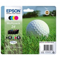 Ink-jet epson 34 workforce pro wf-3720 / wf-3720dwf / wf-3725dwf pack negro amarillo cian y magenta 300