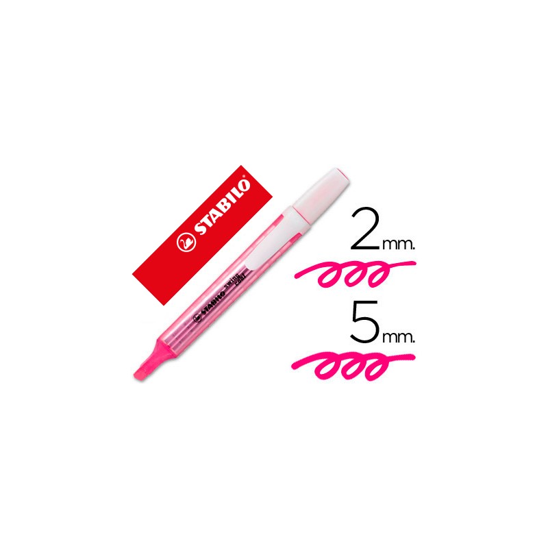 Rotulador stabilo marcador fluorescente swing cool rosa