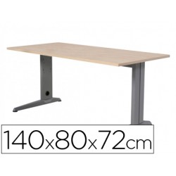 Mesa de oficina rocada metal 2001ac01 aluminio /haya 140x80 cm