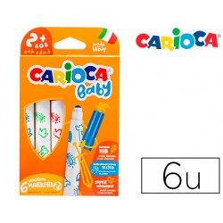 Rotulador carioca baby 2 años caja 6 colores surtidos