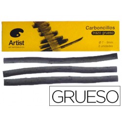 Carboncillo artist gruesos 7-9 mm caja de 3 barras