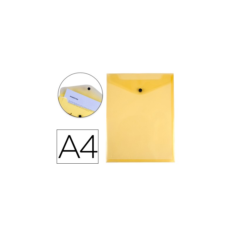Carpeta liderpapel dossier broche polipropileno din a4 formato vertical amarilla transparente 50 hojas