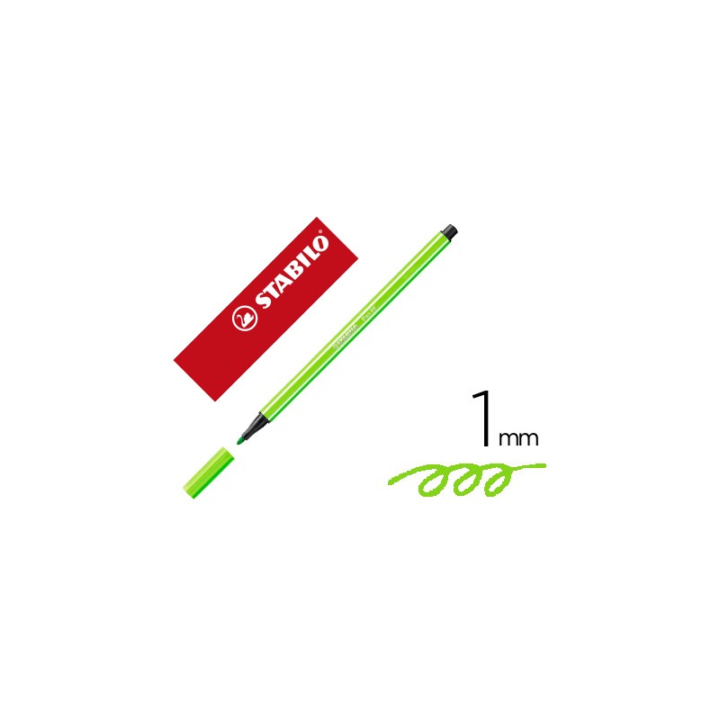 Rotulador stabilo acuarelable pen 68 verde prado 1 mm