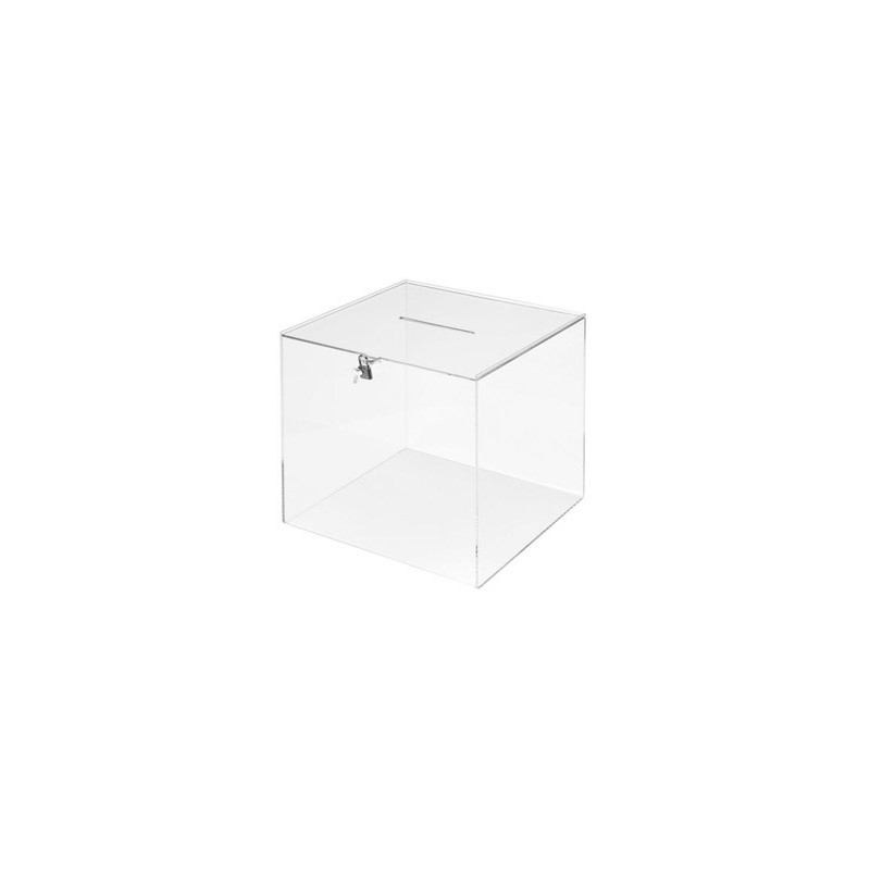 Urna electoral archivo 2000 cuadrada con llave metacrilato 3 mm 300x300x300 mm