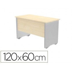 Mesa oficina rocada serie work 120x60 cm acabado ab04 aluminio/blanco