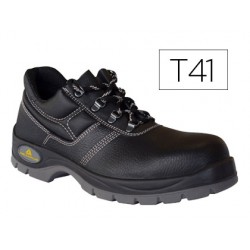 Zapatos de seguridad deltaplus de piel crupon grabada con forro absorbente y plantilla de latex color negro talla 41