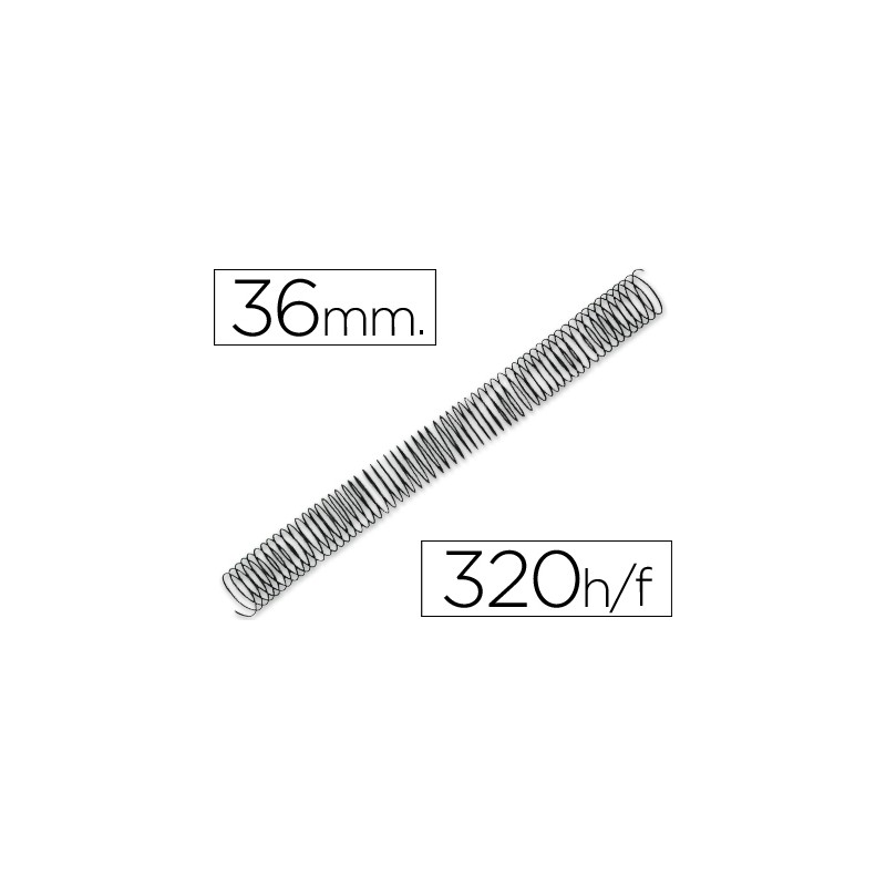 Espiral metalico q-connect 56 4:1 36mm 1,2mm caja de 25 unidades