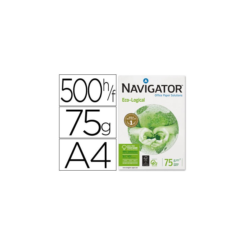 Papel fotocopiadora navigator eco logical din a4 75 gramos -paquete de 500 hojas