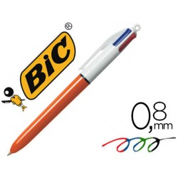 Boligrafo bic cuatro colores punta fina 0,8 mm