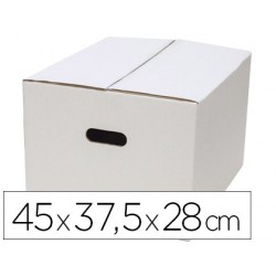 Caja para embalar q-connect blanca con asas doble canal 450x280 mm