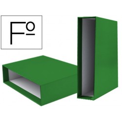 Caja archivador liderpapel de palanca carton folio documenta lomo 82mm color verde