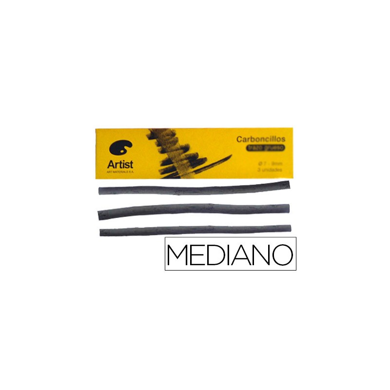 Carboncillo artist medianos 5-6 mm caja de 6 barras