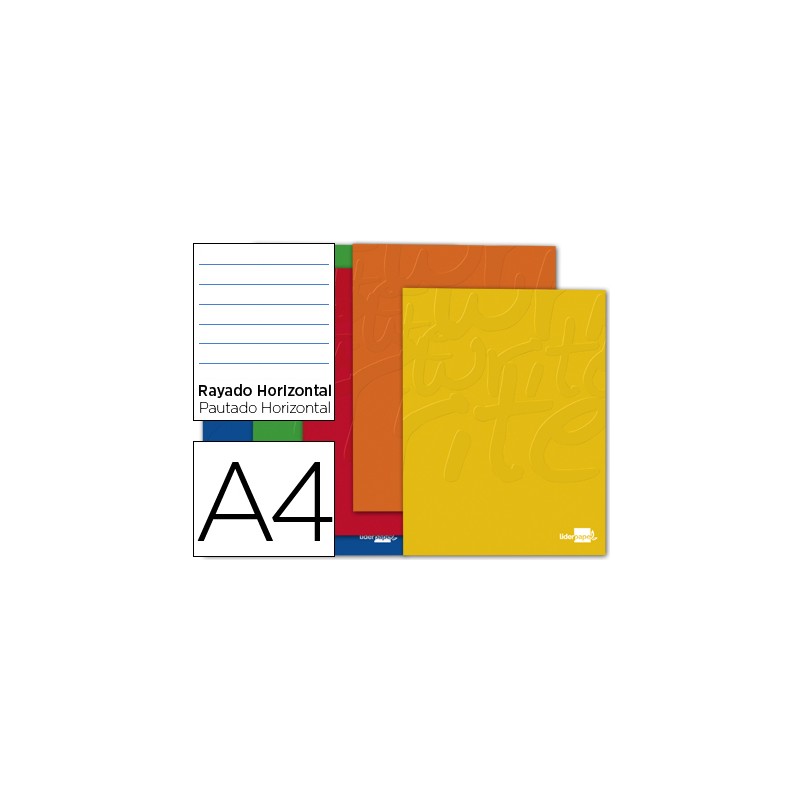 Libreta liderpapel write a4 80 hojas 60g/m2 horizontal con margen