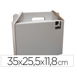Caja maletin con asa q-connect carton para envio y transporte 350x118x255 mm