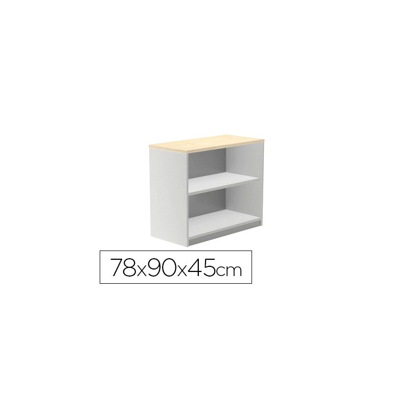 Armario rocada con dos estantes serie store 78x90x45 cm acabado ab01 aluminio/haya