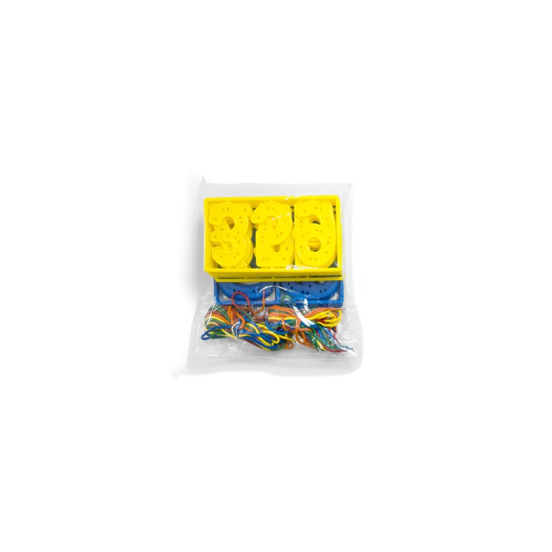 Juego miniland numeros para coser 7 cm 40 piezas + 20 cordones