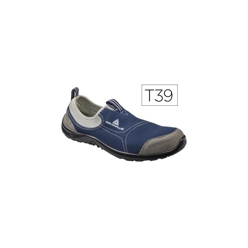 Zapatos de seguridad deltaplus de poliester y algodon con plantilla y puntera - color azul marino talla 39