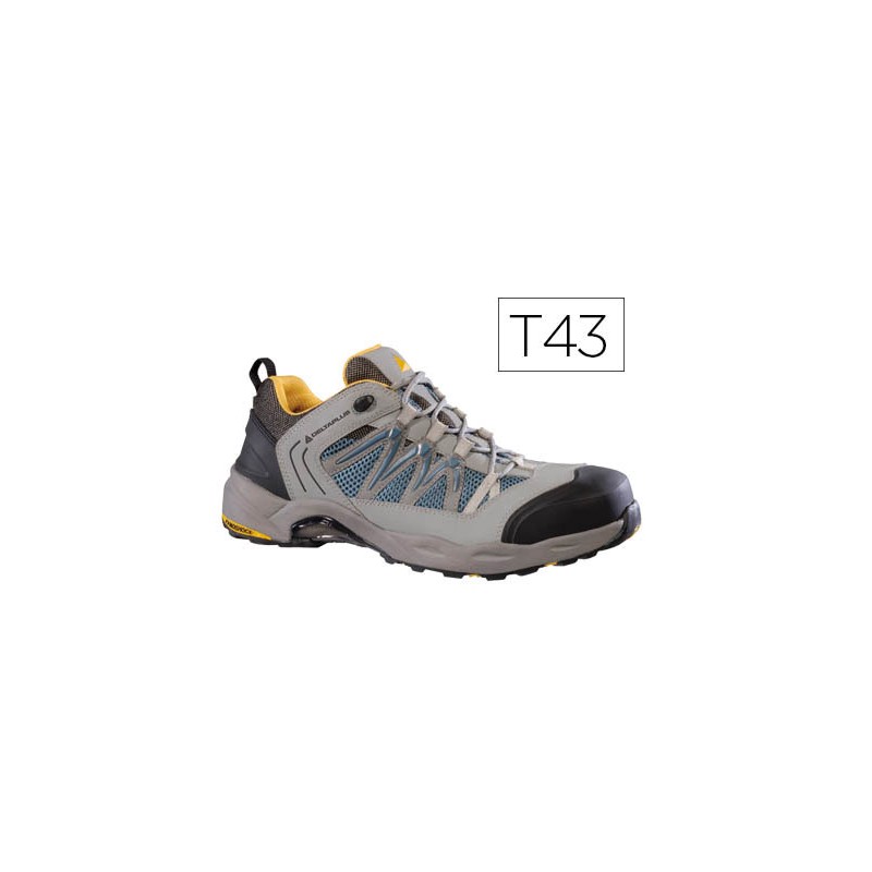 Zapatos de seguridad deltaplus trek de piel serraje puntera y suela composite gris talla 43