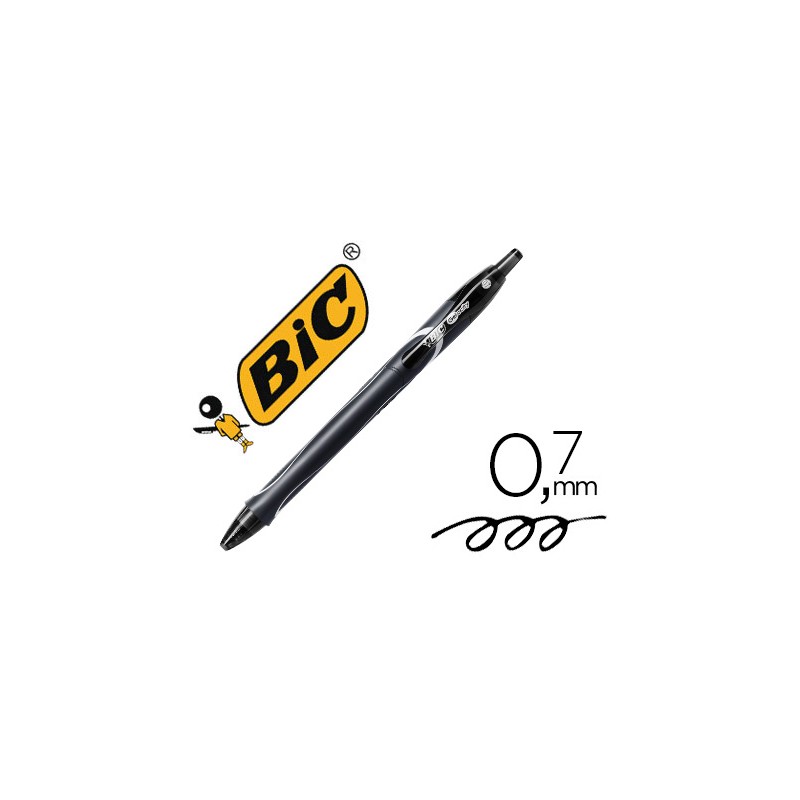 Boligrafo bic gelocity quick dry retractil tinta gel negro punta de 0,7 mm