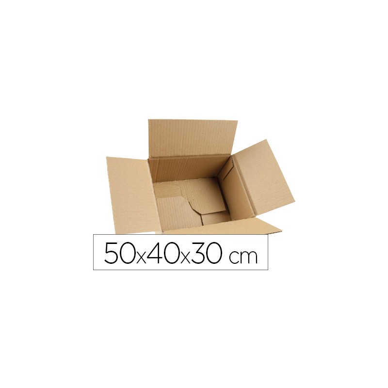 Caja para embalar q-connect fondo automatico medidas 500x400x300 mm espesor carton 3 mm