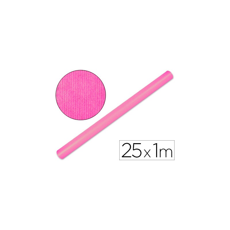Papel kraft liderpapel rosa rollo 25x1 mt