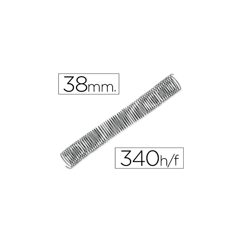 Espiral metalico q-connect 64 5:1 38mm 1,2mm caja de 25 unidades