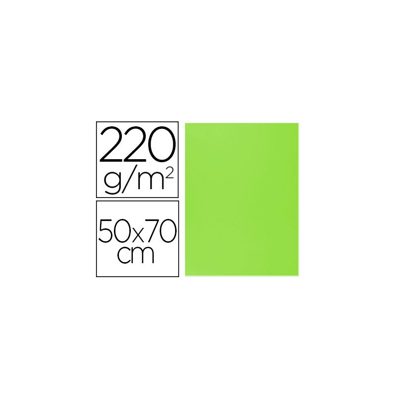 Cartulina lisa/rugosa 2 texturas 50x70 cm 220g/m2 verde
