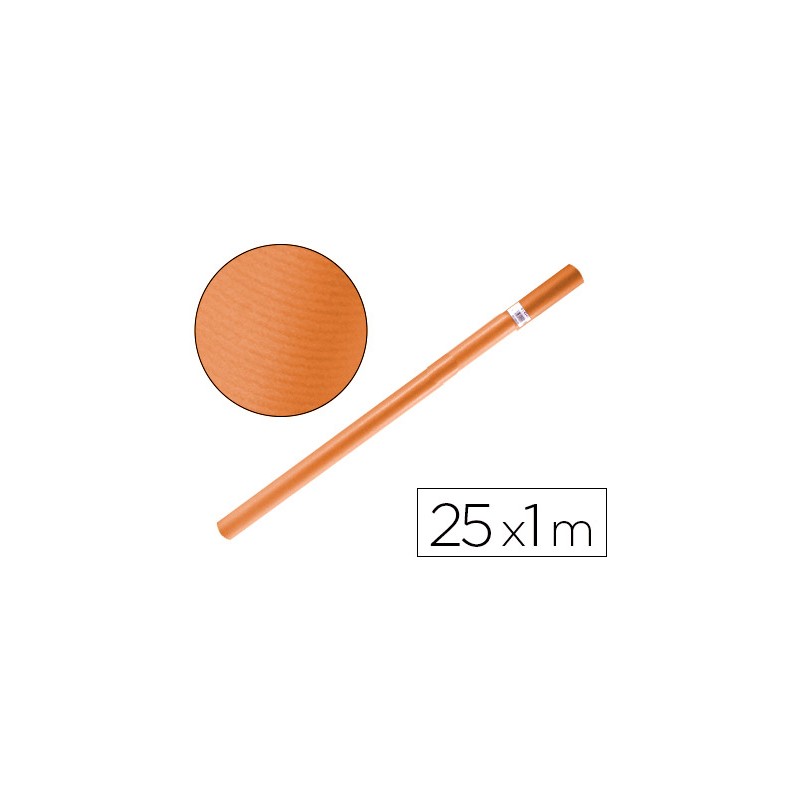Papel kraft liderpapel naranja rollo 25x1 mt